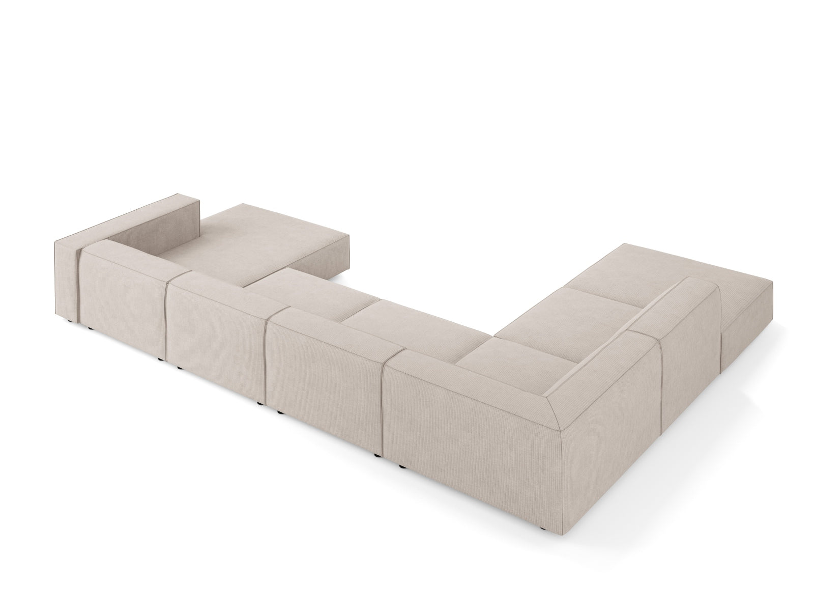 Arendal Panoramic Ecksofa links 7 Sitzer in Dark Beige präsentiert im Onlineshop von KAQTU Design AG. Ecksofa links ist von Cosmopolitan Design