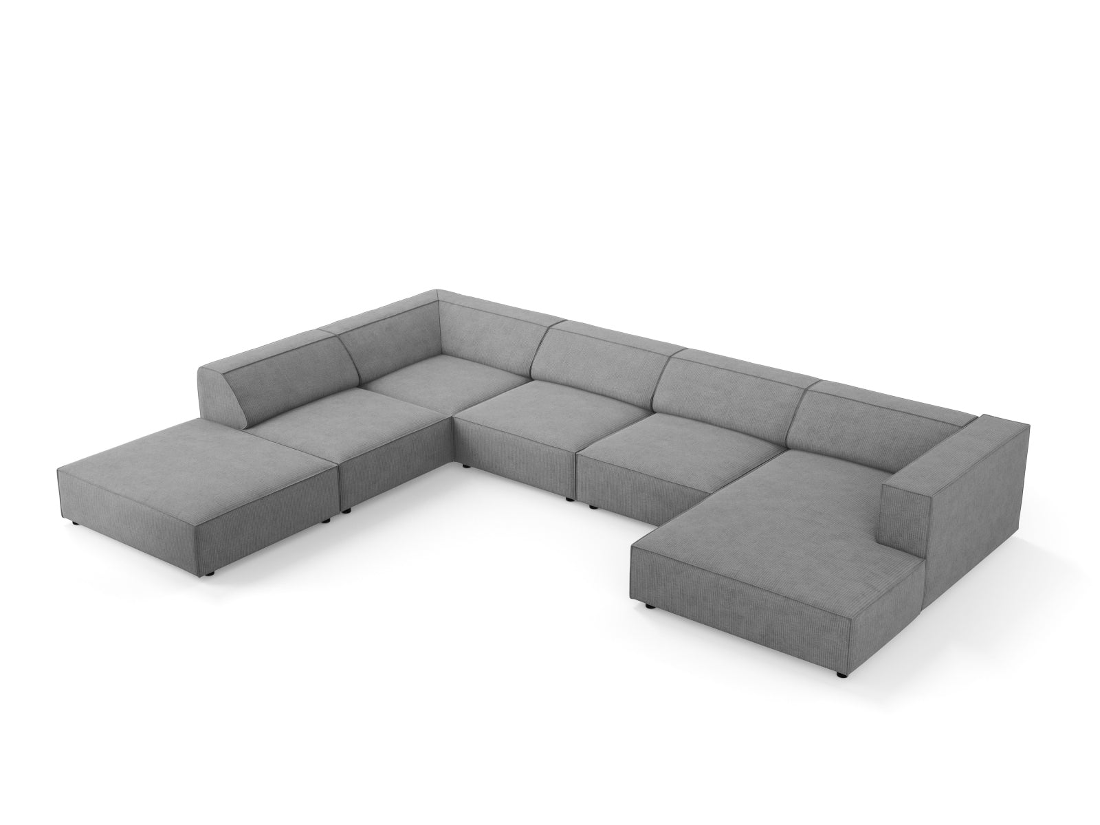 Arendal Panoramic Ecksofa links 7 Sitzer in Dark Grey präsentiert im Onlineshop von KAQTU Design AG. Ecksofa links ist von Cosmopolitan Design