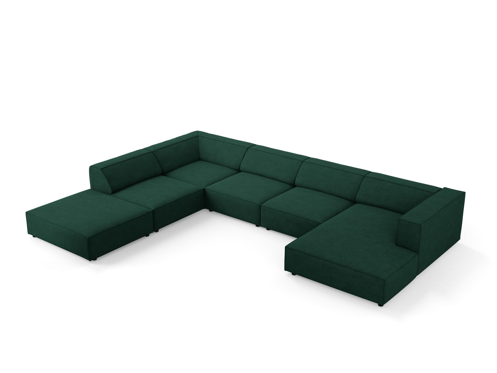 Arendal Panoramic Ecksofa links 7 Sitzer in Bottle Green präsentiert im Onlineshop von KAQTU Design AG. Ecksofa links ist von Cosmopolitan Design