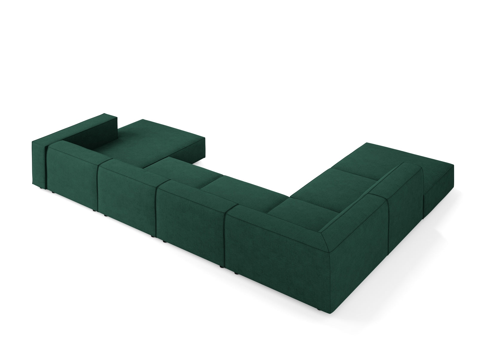 Arendal Panoramic Ecksofa links 7 Sitzer in Bottle Green präsentiert im Onlineshop von KAQTU Design AG. Ecksofa links ist von Cosmopolitan Design