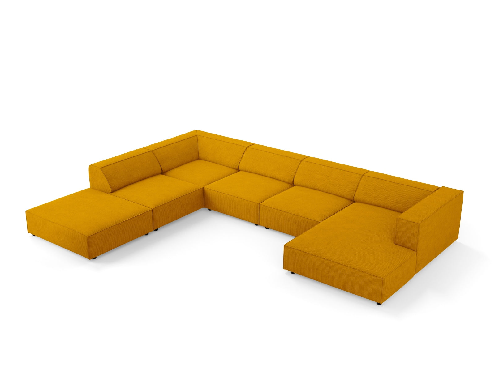Arendal Panoramic Ecksofa links 7 Sitzer in Mustard präsentiert im Onlineshop von KAQTU Design AG. Ecksofa links ist von Cosmopolitan Design