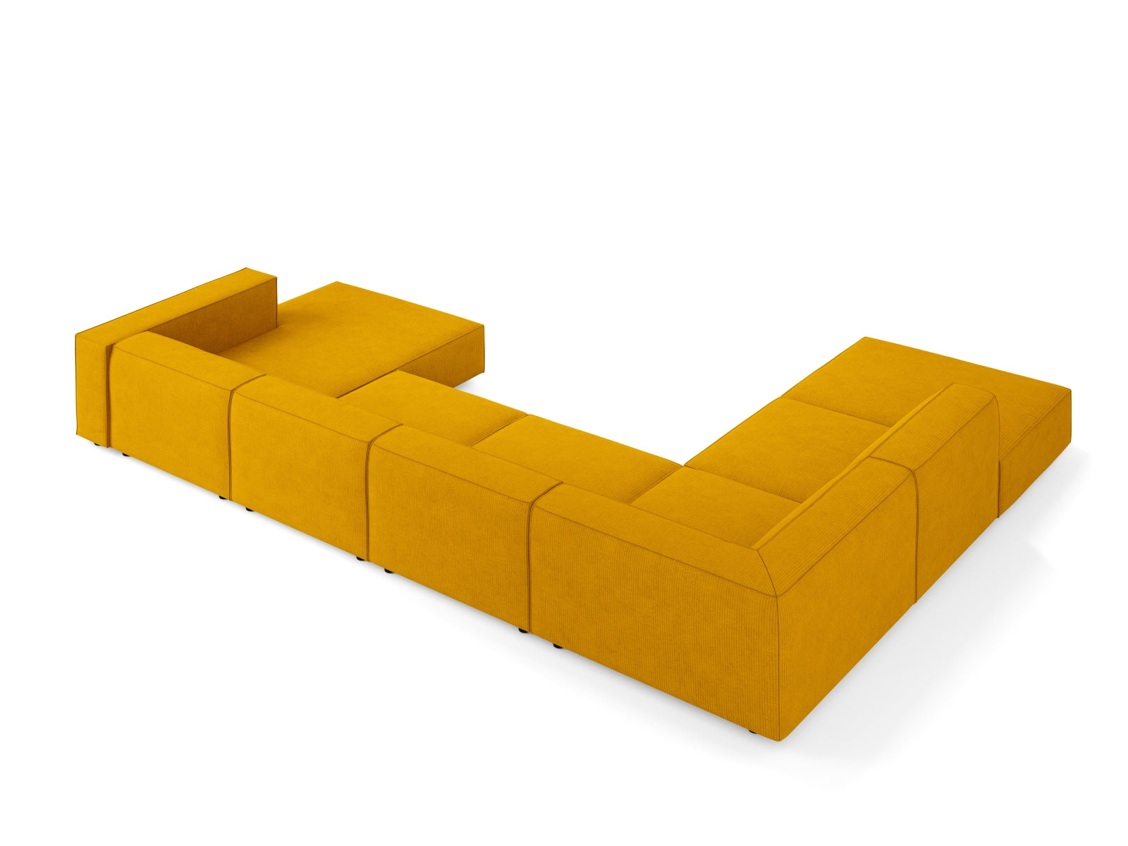 Arendal Panoramic Ecksofa links 7 Sitzer in Mustard präsentiert im Onlineshop von KAQTU Design AG. Ecksofa links ist von Cosmopolitan Design