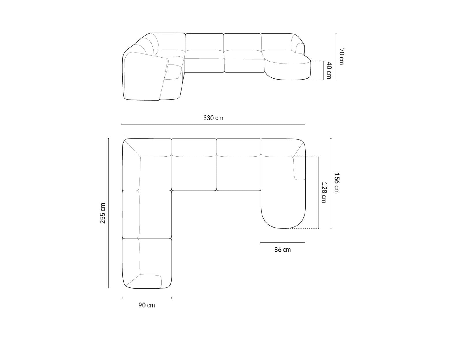 Elegantes 7-Sitzer Ecksofa Panoramic links in Moss Green-Lincoln D, perfekt für stilvolle Wohnzimmer, angeboten von Cosmopolitan Design.