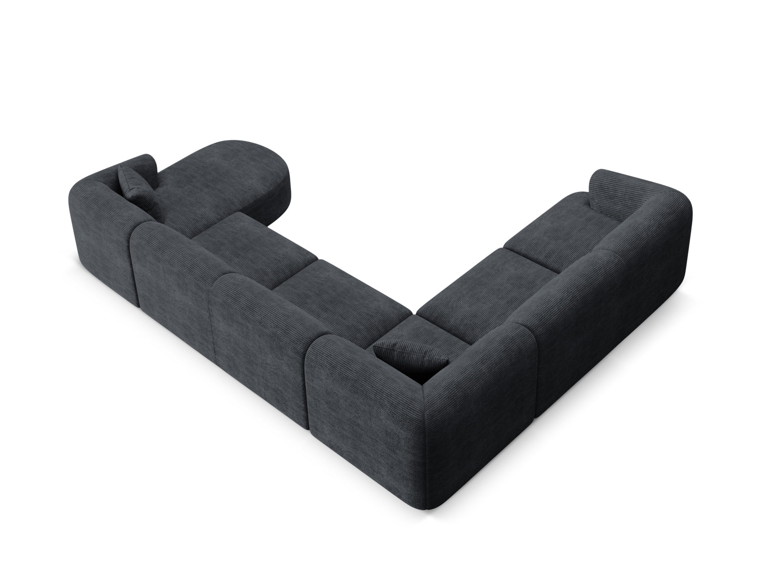 Erleben Sie das Campi Modular Panoramic Ecksofa links von Cosmopolitan Design – ein stilvolles 7-Sitzer Sofa, das Komfort und Eleganz perfekt kombiniert.