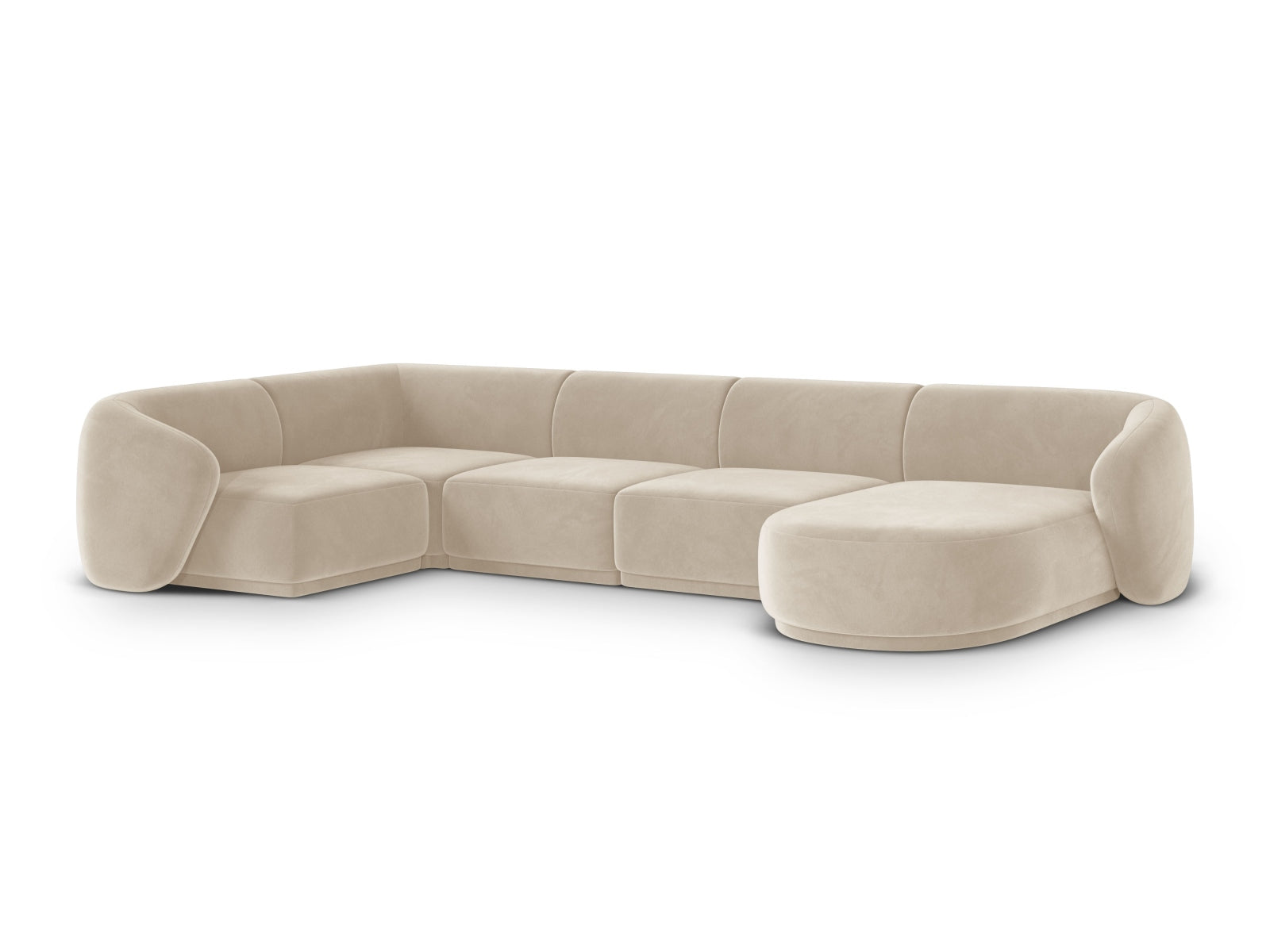 Beige 6-Sitzer Panoramic Ecksofa links Gomera von Cosmopolitan Design, stilvoll und modern, ideal für gemütliche Wohnräume.