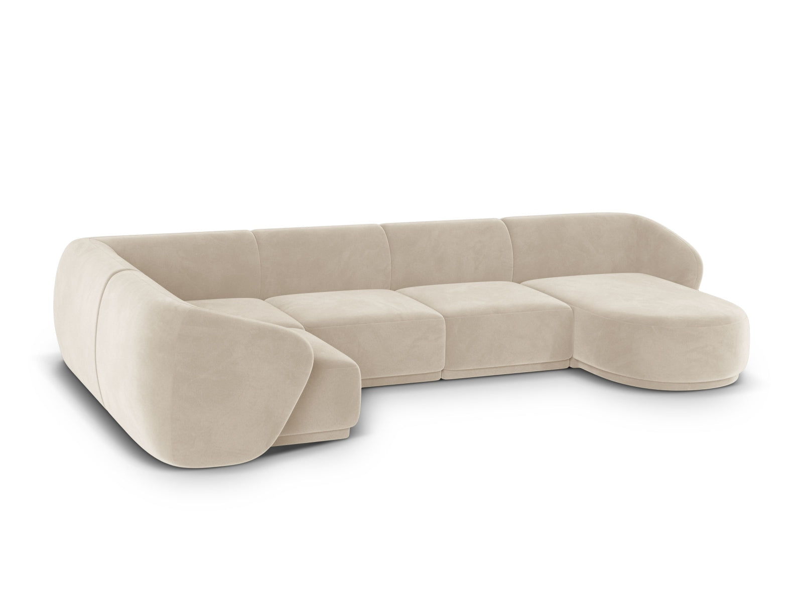 Beige 6-Sitzer Panoramic Ecksofa links Gomera von Cosmopolitan Design, perfekt für stilvolle Entspannung und gesellige Abende.