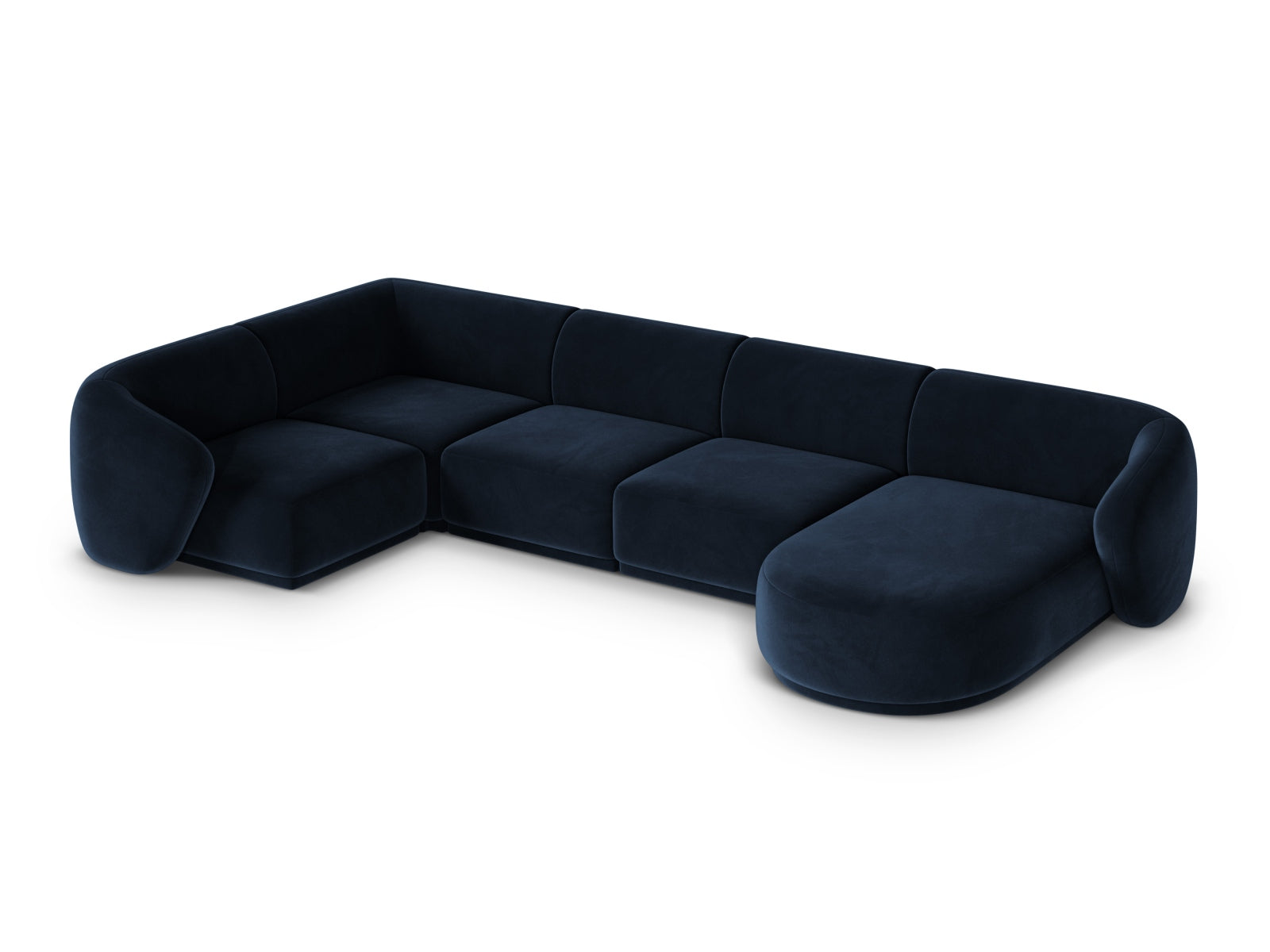 Elegantes 6-Sitzer Panoramic Ecksofa links Gomera in Royal Blue, ideal für einladende und moderne Wohnräume von Cosmopolitan Design.
