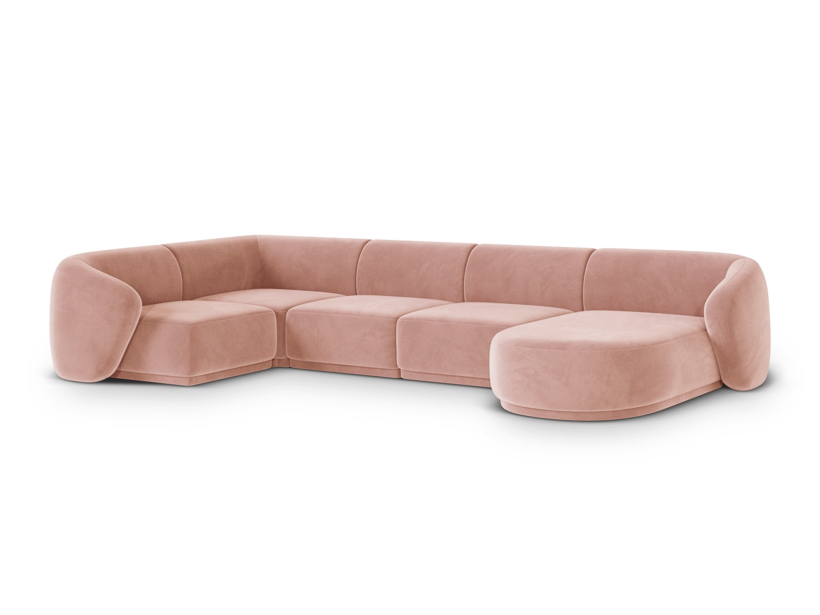 Elegantes 6-Sitzer Panoramic Ecksofa links Gomera in Pink-Salvador, ideal für stilvolle Wohnräume, präsentiert von Cosmopolitan Design.