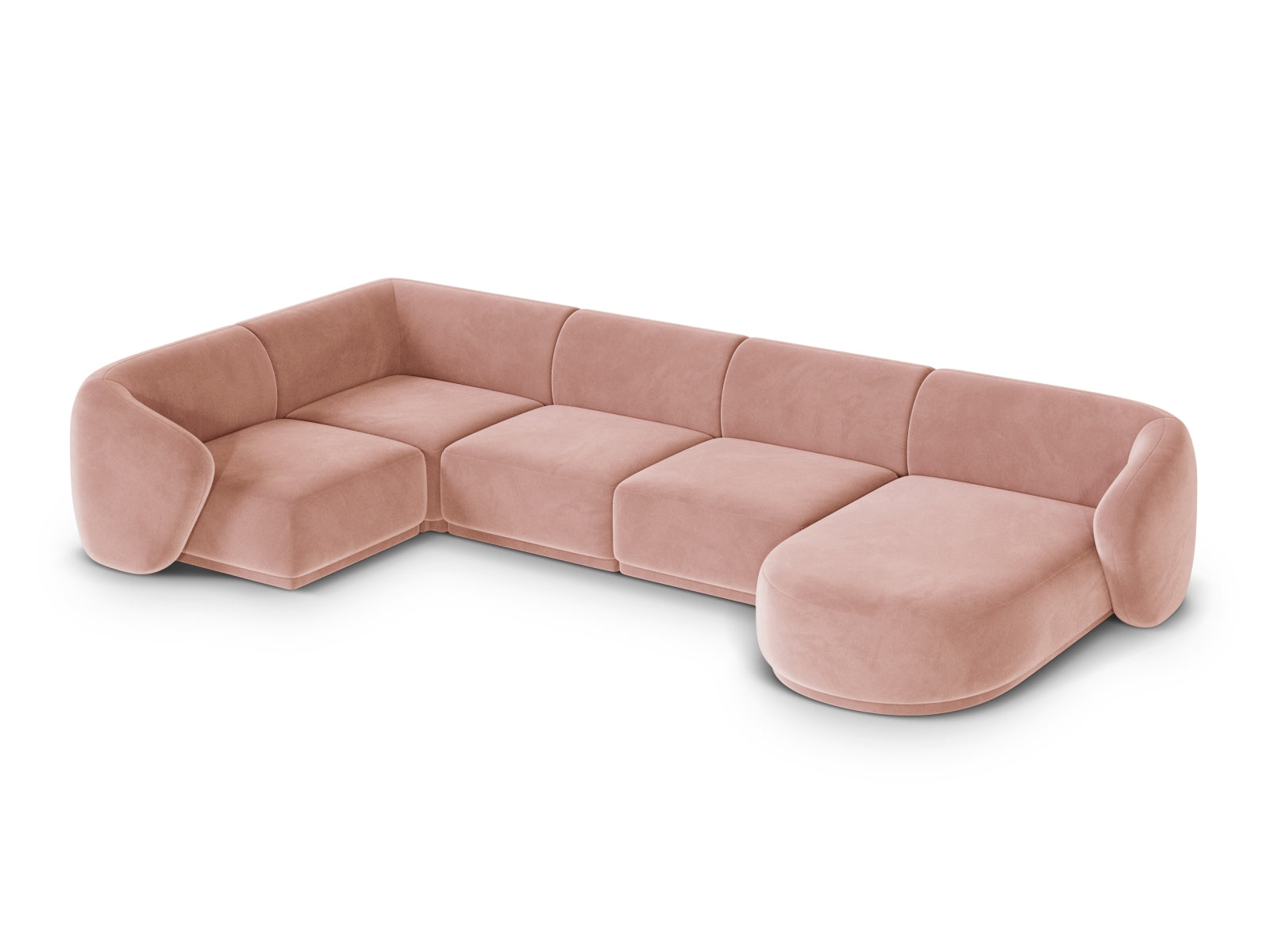 Elegantes 6-Sitzer Panoramic Ecksofa links Gomera in Pink-Salvador, ideal für stilvolle und einladende Wohnräume von Cosmopolitan Design.