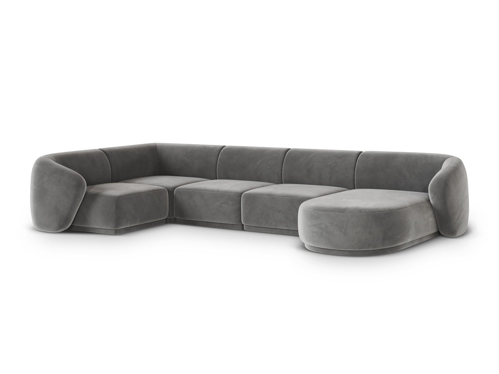 Elegantes 6-Sitzer Panoramic Ecksofa links Gomera in stilvollem Grau, ideal für moderne Wohnräume, präsentiert von Cosmopolitan Design.