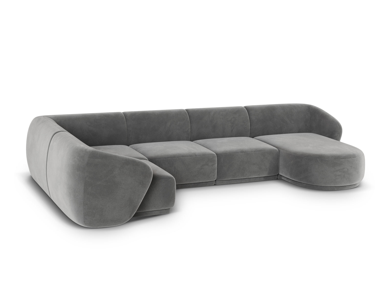 Stilvolles 6-Sitzer Panoramic Ecksofa links Gomera in modernem Grau, perfekt für entspannte Stunden in jedem Wohnambiente.