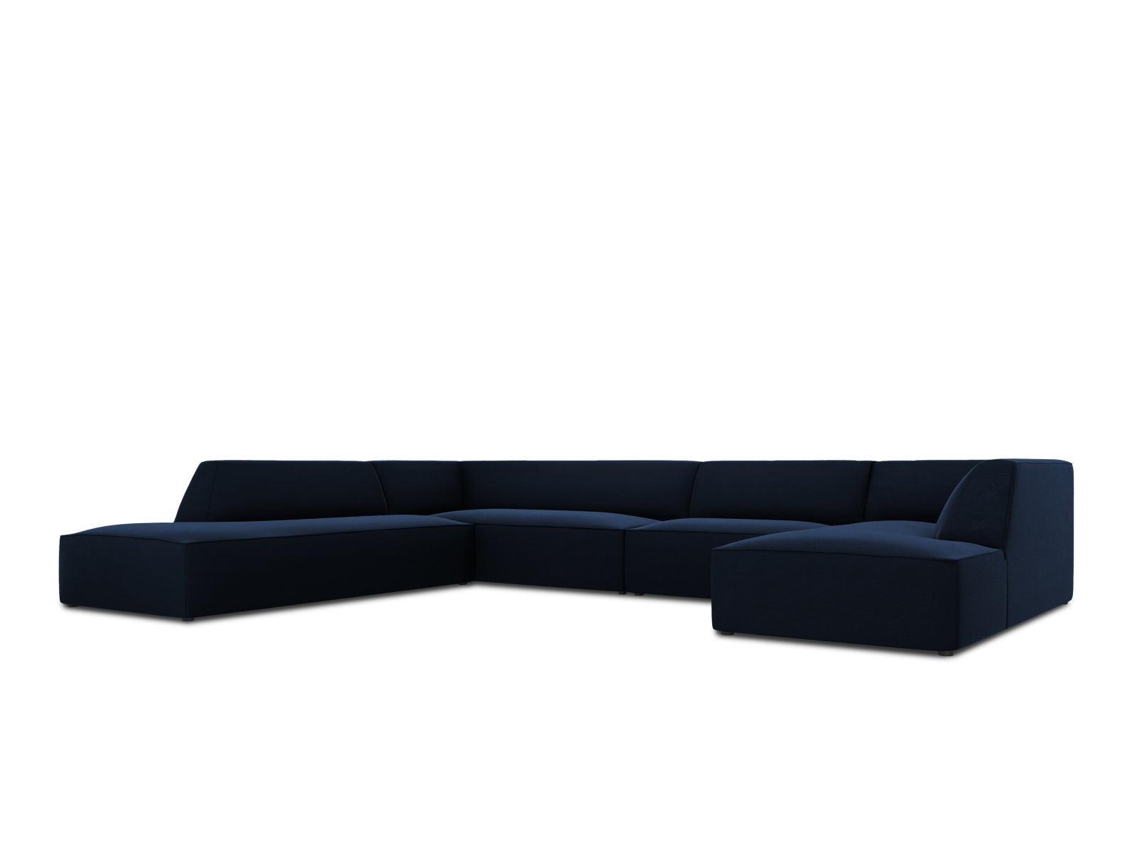 Oslo Velour Panoramic Ecksofa links 7 Sitzer in Royal Blue präsentiert im Onlineshop von KAQTU Design AG. Ecksofa links ist von Cosmopolitan Design
