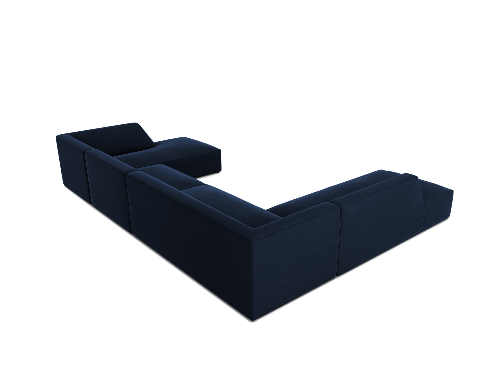 Oslo Velour Panoramic Ecksofa links 7 Sitzer in Royal Blue präsentiert im Onlineshop von KAQTU Design AG. Ecksofa links ist von Cosmopolitan Design