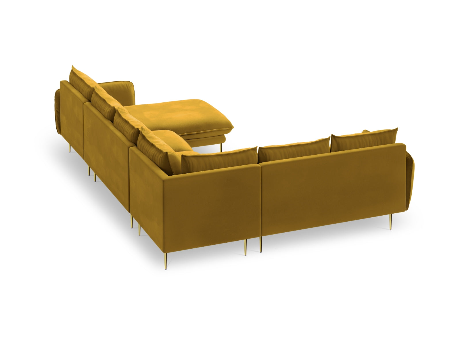 Entdecken Sie das elegante Vienna Velour Panoramic Ecksofa links – ein 7-Sitzer mit 235 cm, das Komfort und modernes Design vereint.