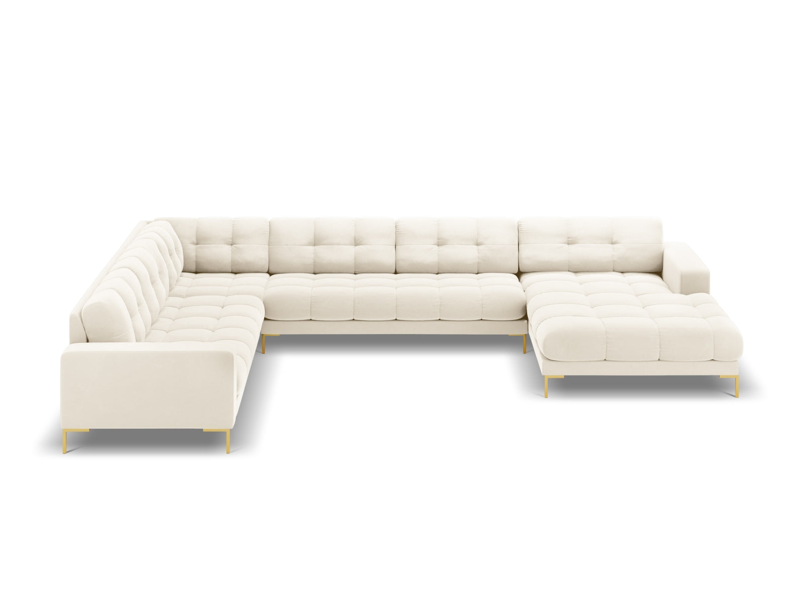 Geräumiges 7-Sitzer Ecksofa links Bali in sanftem Beige, ideal für entspannte Stunden und stilvolle Wohnräume von Cosmopolitan Design.