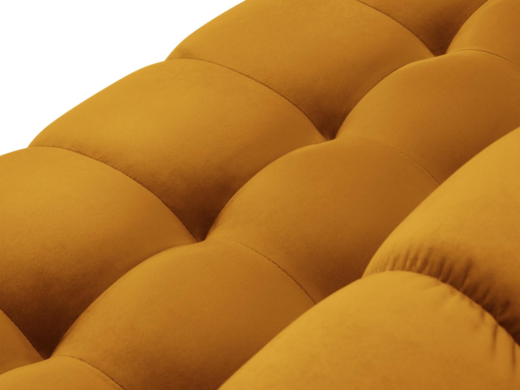 Geräumiges 7-Sitzer Ecksofa links Bali in elegantem Yellow-Bluvel, perfekt für entspannte Stunden und modernes Wohndesign.