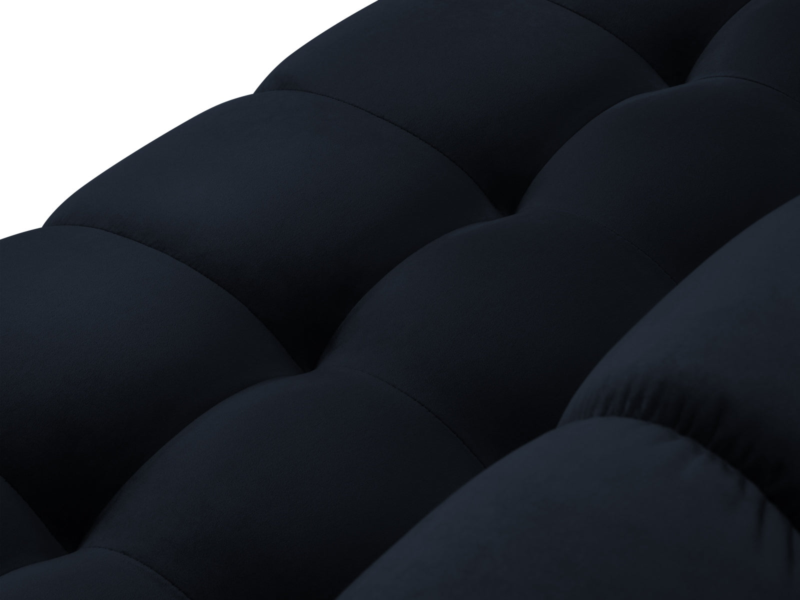 Modernes 7-Sitzer Ecksofa links Bali in stilvollem Blau, perfekt für gemütliche Zusammenkünfte und einladende Wohnambiente von Cosmopolitan Design.