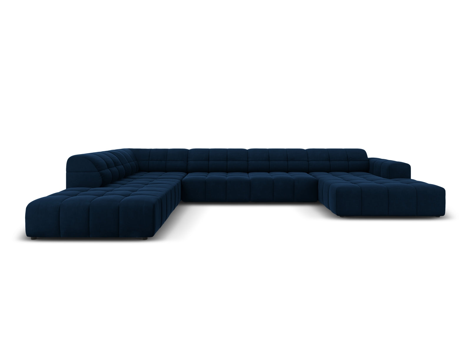 Chicago Velour Panoramic Ecksofa links 7 Sitzer 262cm in Royal Blue-Bluvel präsentiert im Onlineshop von KAQTU Design AG. Ecksofa links ist von Cosmopolitan Design