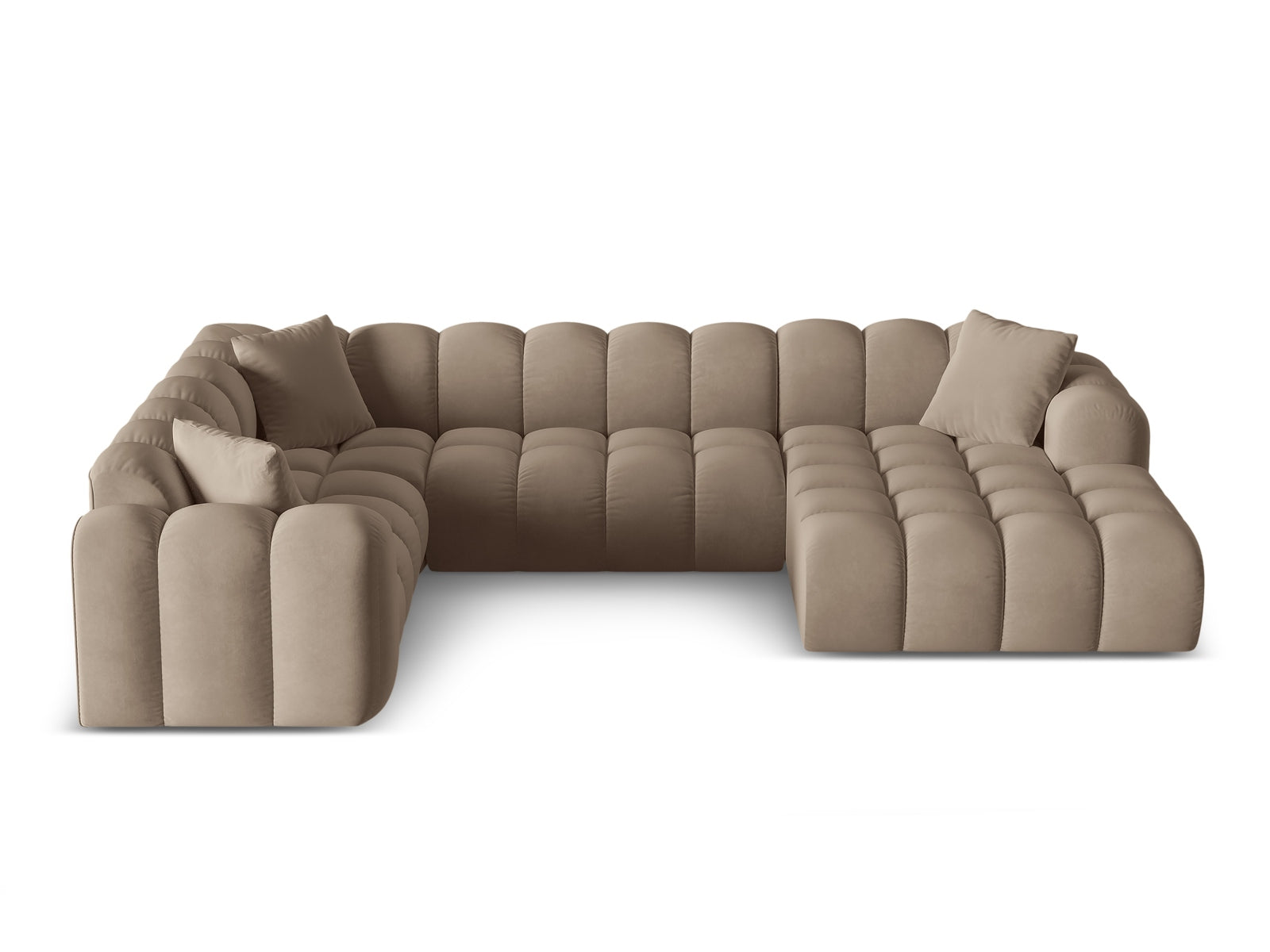 4-Sitzer Panoramic Ecksofa links Treno in Cappuccino-Bluvel präsentiert im Onlineshop von KAQTU Design AG. Ecksofa links ist von Cosmopolitan Design