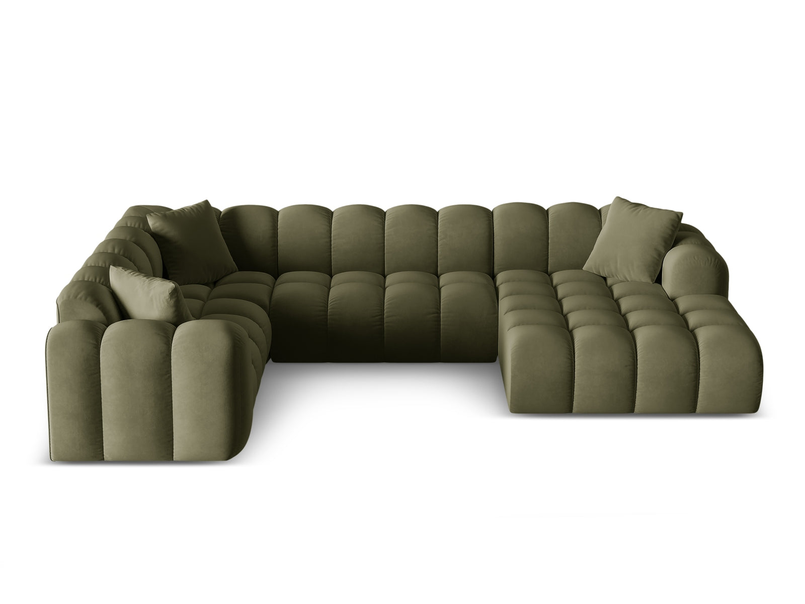 4-Sitzer Panoramic Ecksofa links Treno in Green-Bluvel präsentiert im Onlineshop von KAQTU Design AG. Ecksofa links ist von Cosmopolitan Design
