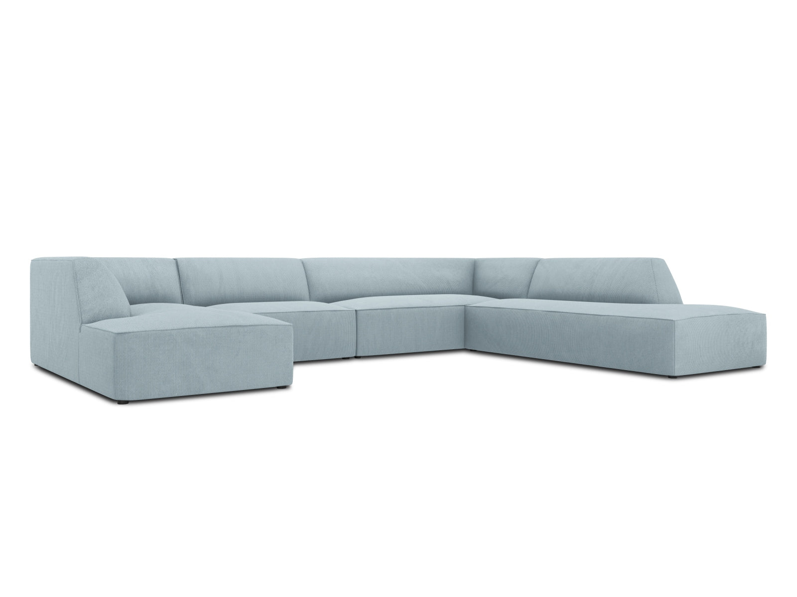 Oslo Panoramic Ecksofa rechts 7 Sitzer in Light Blue präsentiert im Onlineshop von KAQTU Design AG. Ecksofa rechts ist von Cosmopolitan Design