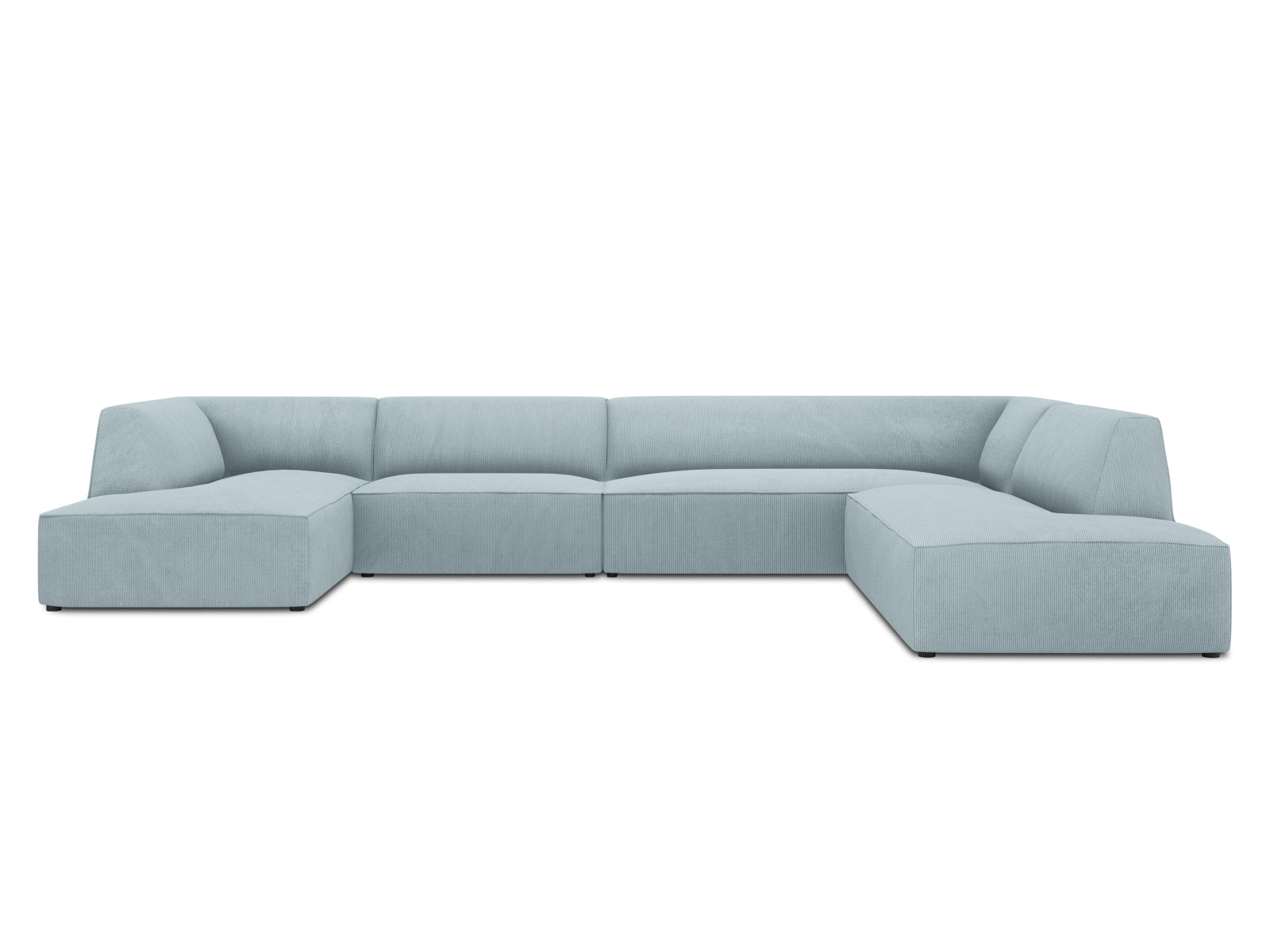 Oslo Panoramic Ecksofa rechts 7 Sitzer in Light Blue präsentiert im Onlineshop von KAQTU Design AG. Ecksofa rechts ist von Cosmopolitan Design