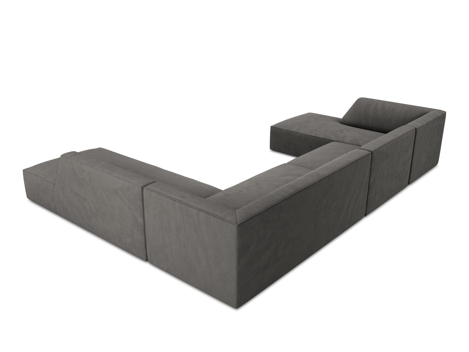 Oslo Panoramic Ecksofa rechts 7 Sitzer in Dark Grey präsentiert im Onlineshop von KAQTU Design AG. Ecksofa rechts ist von Cosmopolitan Design