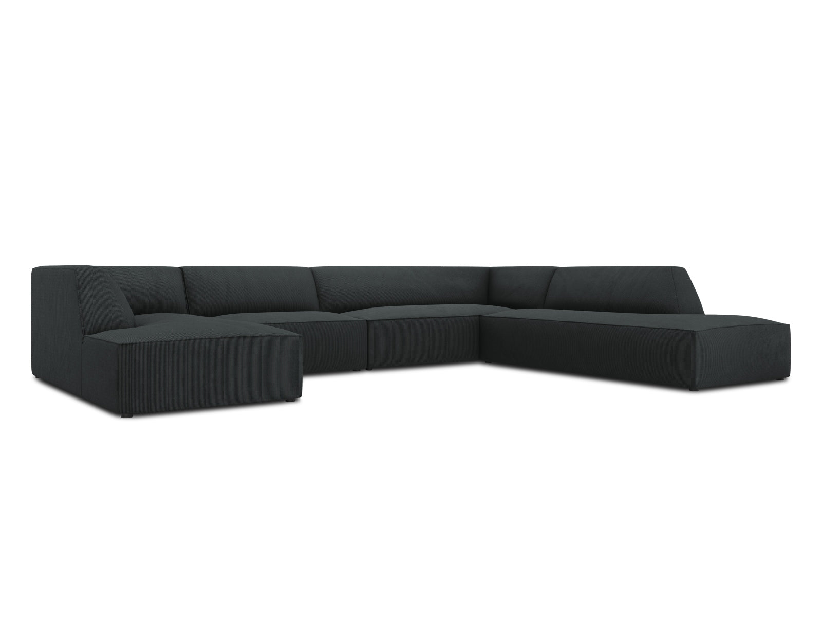 Oslo Panoramic Ecksofa rechts 7 Sitzer in Black präsentiert im Onlineshop von KAQTU Design AG. Ecksofa rechts ist von Cosmopolitan Design