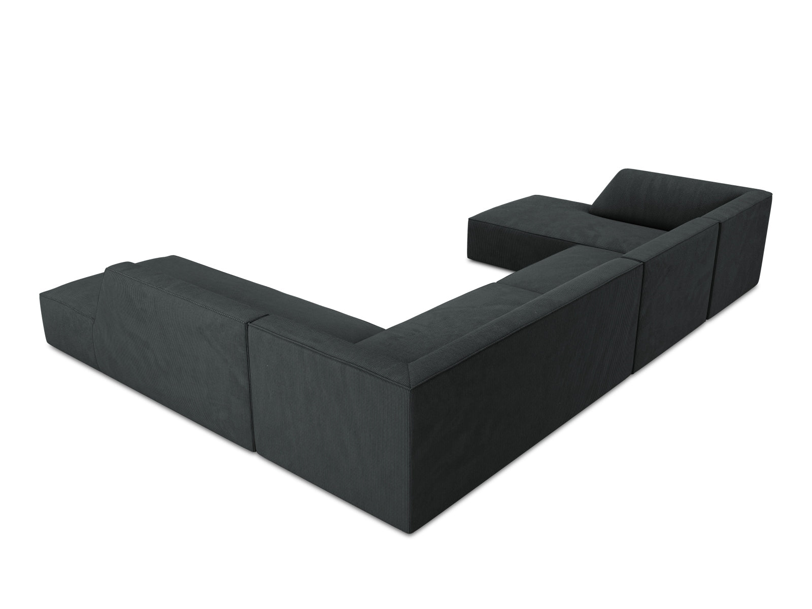 Oslo Panoramic Ecksofa rechts 7 Sitzer in Black präsentiert im Onlineshop von KAQTU Design AG. Ecksofa rechts ist von Cosmopolitan Design