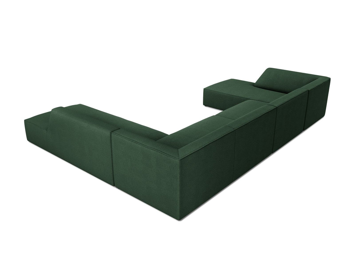 Siena Panorama-Ecksofa rechts von Cosmopolitan Design in Light Beige-Scala Cordstoff, Holzrahmen, schwarze Kunststoffbeine, 7-Sitzer, 366 x 273 cm.