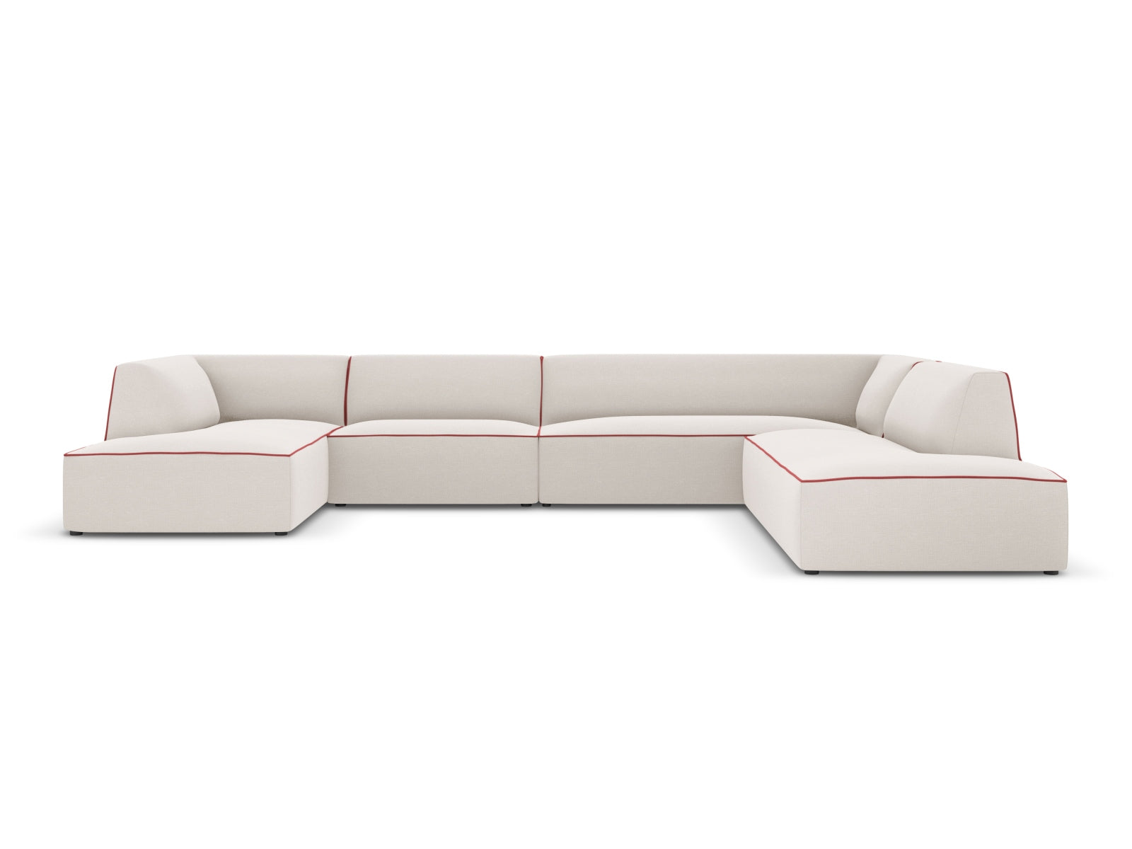 Oslo Panoramic Ecksofa rechts 7 Sitzer in Grey Beige Melange, Terracotta präsentiert im Onlineshop von KAQTU Design AG. Ecksofa rechts ist von Cosmopolitan Design