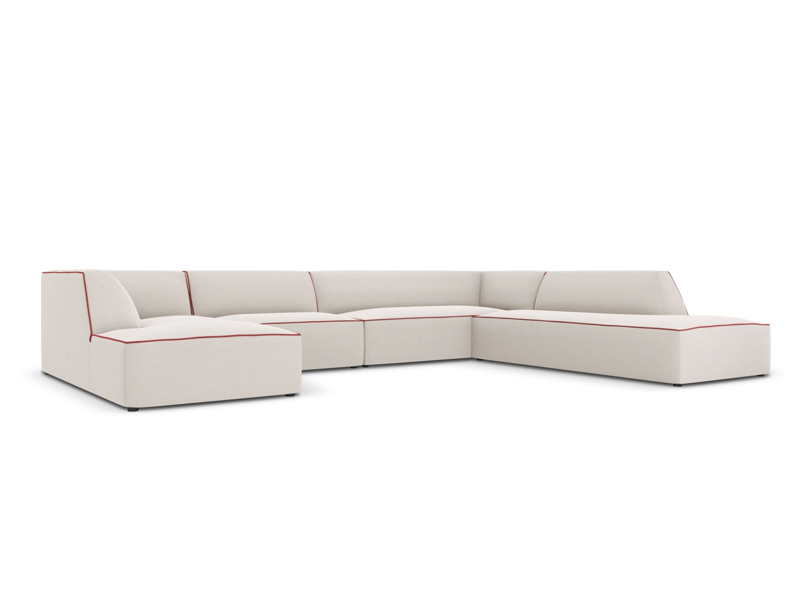 Oslo Panoramic Ecksofa rechts 7 Sitzer in Grey Beige Melange, Terracotta präsentiert im Onlineshop von KAQTU Design AG. Ecksofa rechts ist von Cosmopolitan Design