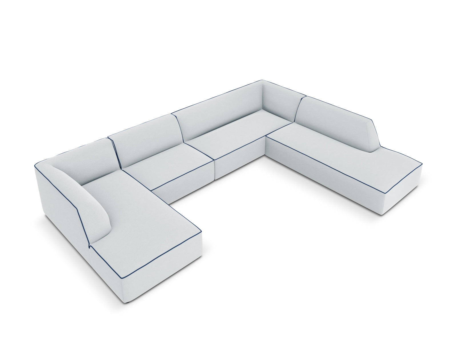 Oslo Panoramic Ecksofa rechts 7 Sitzer in Light Grey, Royal Blue präsentiert im Onlineshop von KAQTU Design AG. Ecksofa rechts ist von Cosmopolitan Design