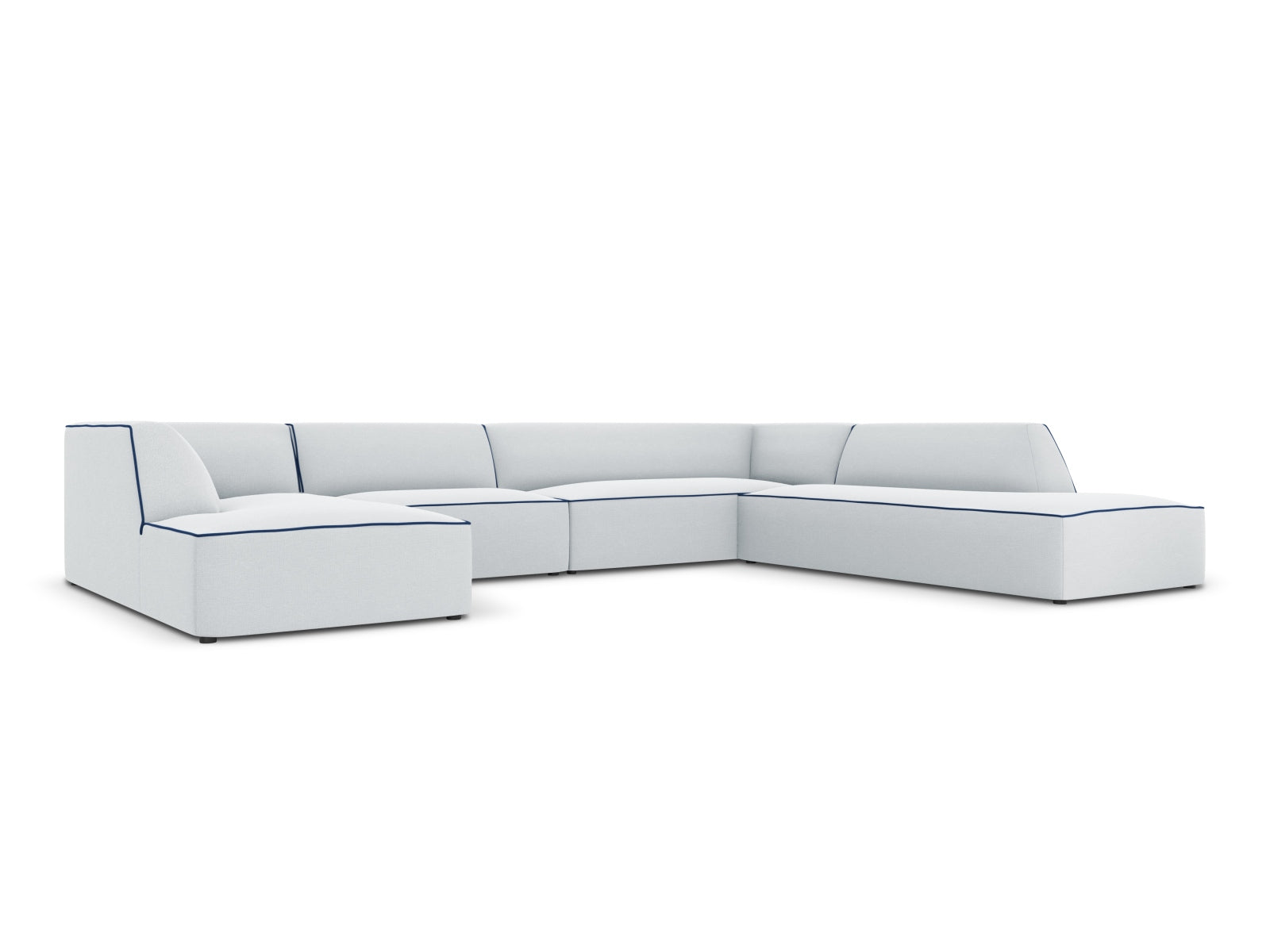 Oslo Panoramic Ecksofa rechts 7 Sitzer in Light Grey, Royal Blue präsentiert im Onlineshop von KAQTU Design AG. Ecksofa rechts ist von Cosmopolitan Design