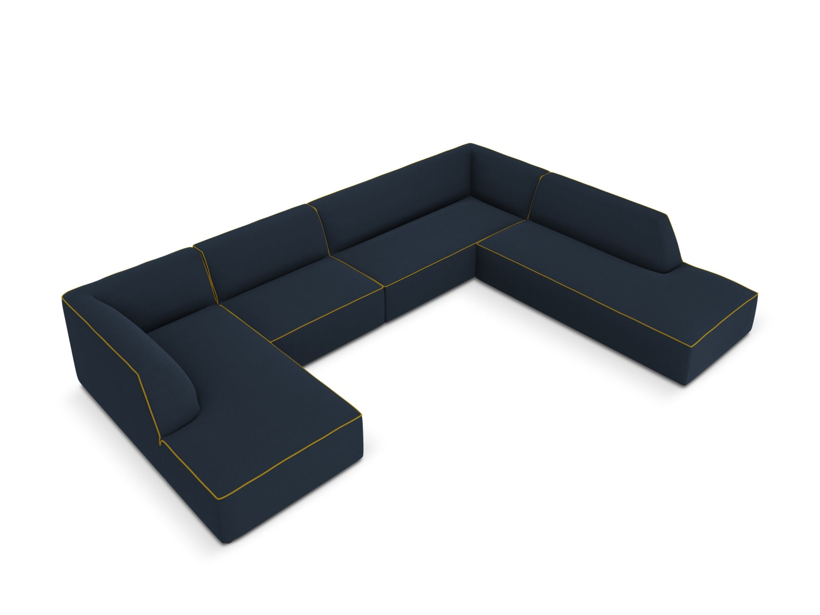 Oslo Panoramic Ecksofa rechts 7 Sitzer in Royal Blue, Yellow präsentiert im Onlineshop von KAQTU Design AG. Ecksofa rechts ist von Cosmopolitan Design