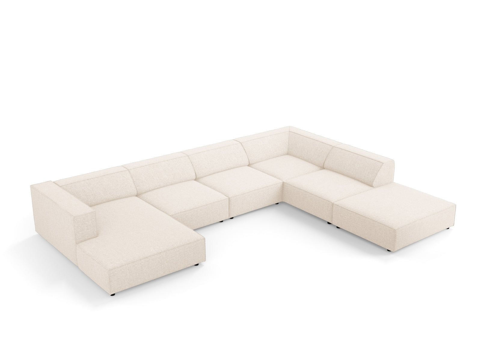 Arendal Panoramic Ecksofa rechts 7 Sitzer in Light Beige präsentiert im Onlineshop von KAQTU Design AG. Ecksofa rechts ist von Cosmopolitan Design