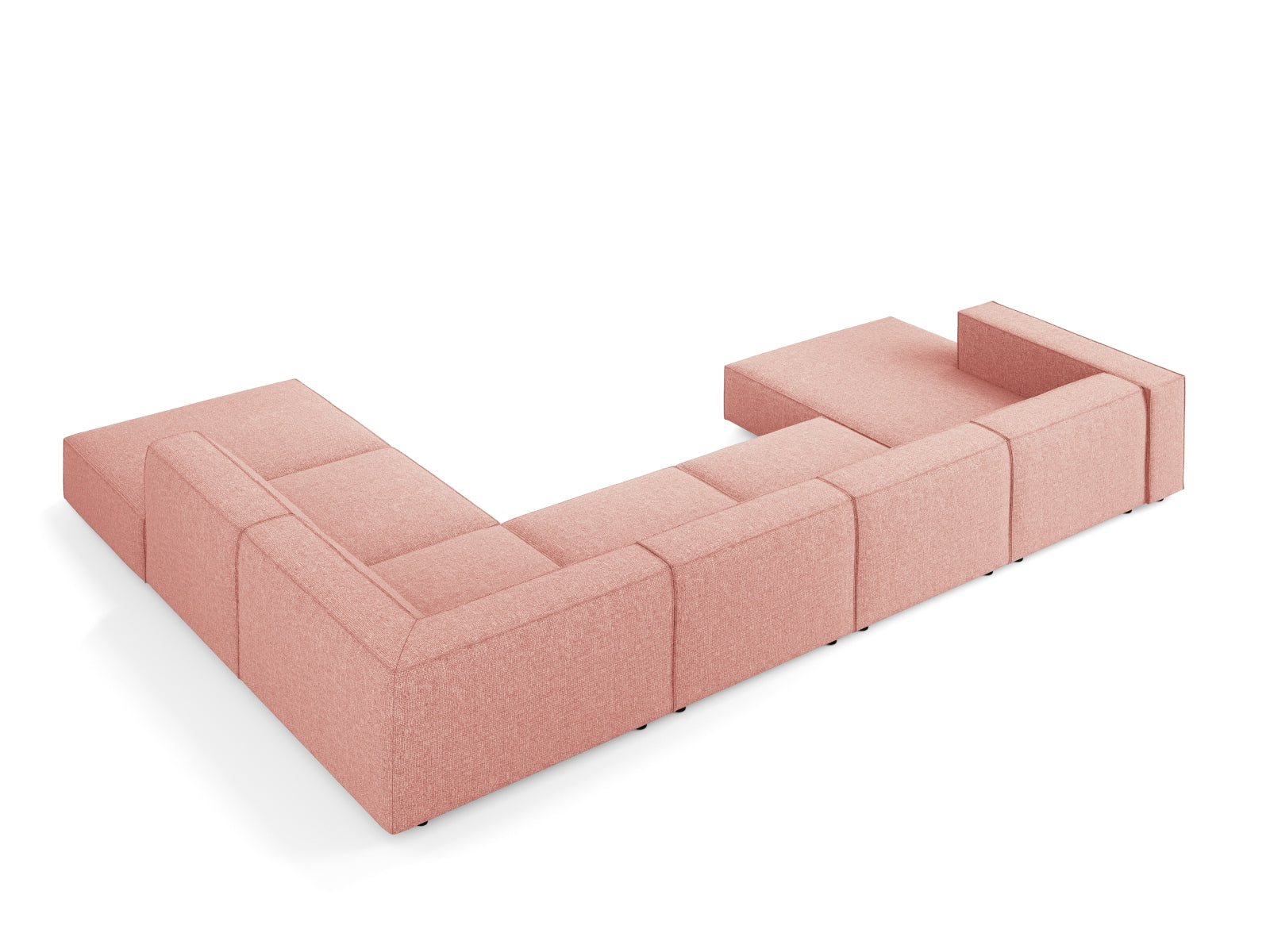 Arendal Panoramic Ecksofa rechts 7 Sitzer in Pink präsentiert im Onlineshop von KAQTU Design AG. Ecksofa rechts ist von Cosmopolitan Design