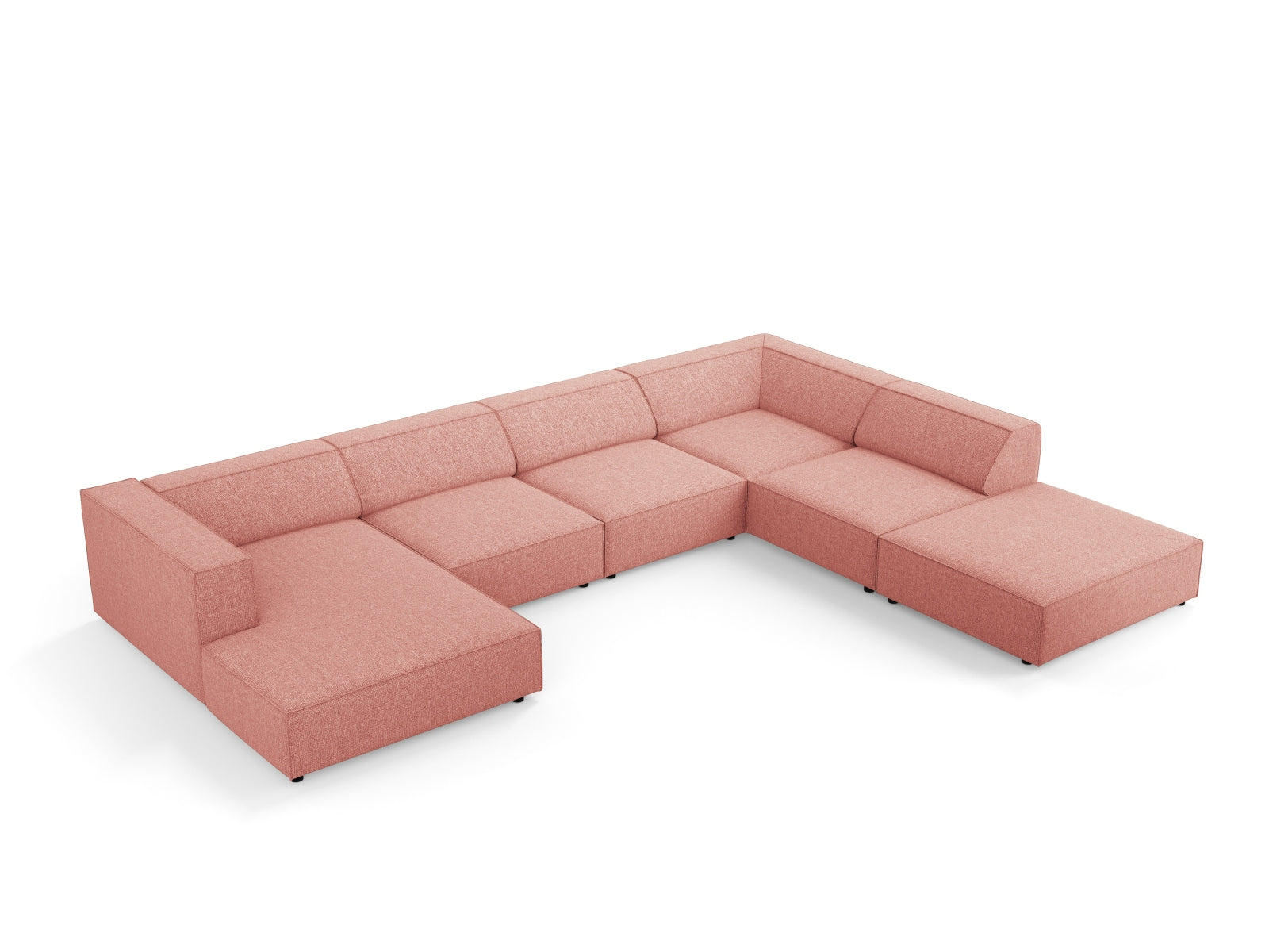 Arendal Panoramic Ecksofa rechts 7 Sitzer in Pink präsentiert im Onlineshop von KAQTU Design AG. Ecksofa rechts ist von Cosmopolitan Design