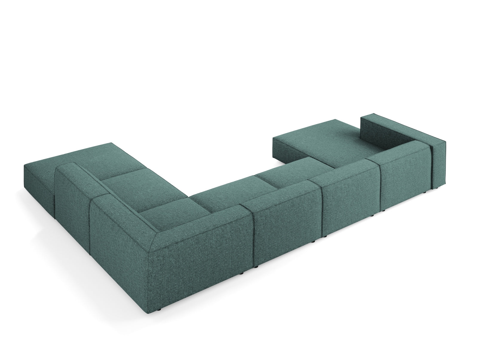 Arendal Panoramic Ecksofa rechts 7 Sitzer in Petrol präsentiert im Onlineshop von KAQTU Design AG. Ecksofa rechts ist von Cosmopolitan Design