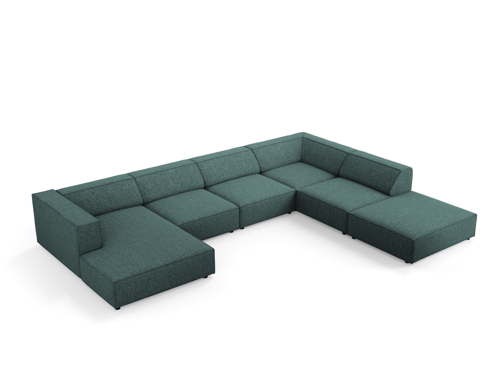 Arendal Panoramic Ecksofa rechts 7 Sitzer in Petrol präsentiert im Onlineshop von KAQTU Design AG. Ecksofa rechts ist von Cosmopolitan Design