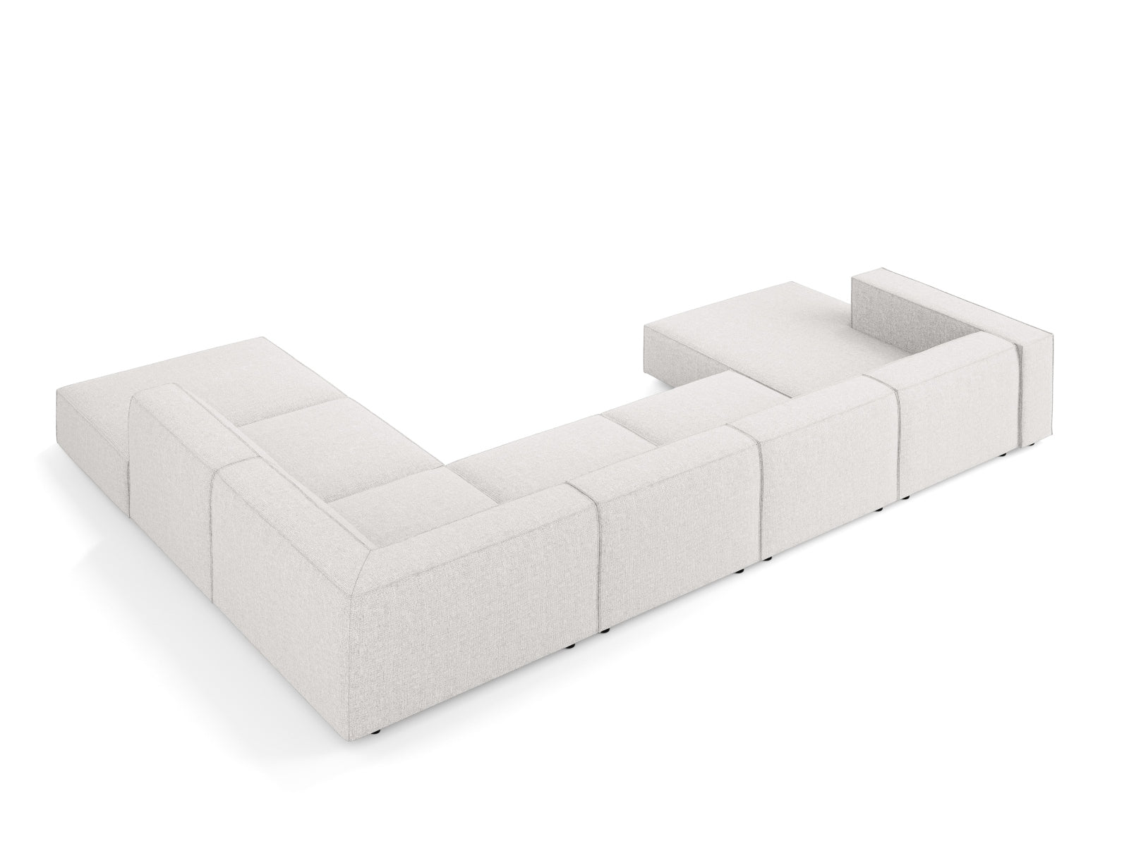 Arendal Panoramic Ecksofa rechts 7 Sitzer in Light Grey präsentiert im Onlineshop von KAQTU Design AG. Ecksofa rechts ist von Cosmopolitan Design