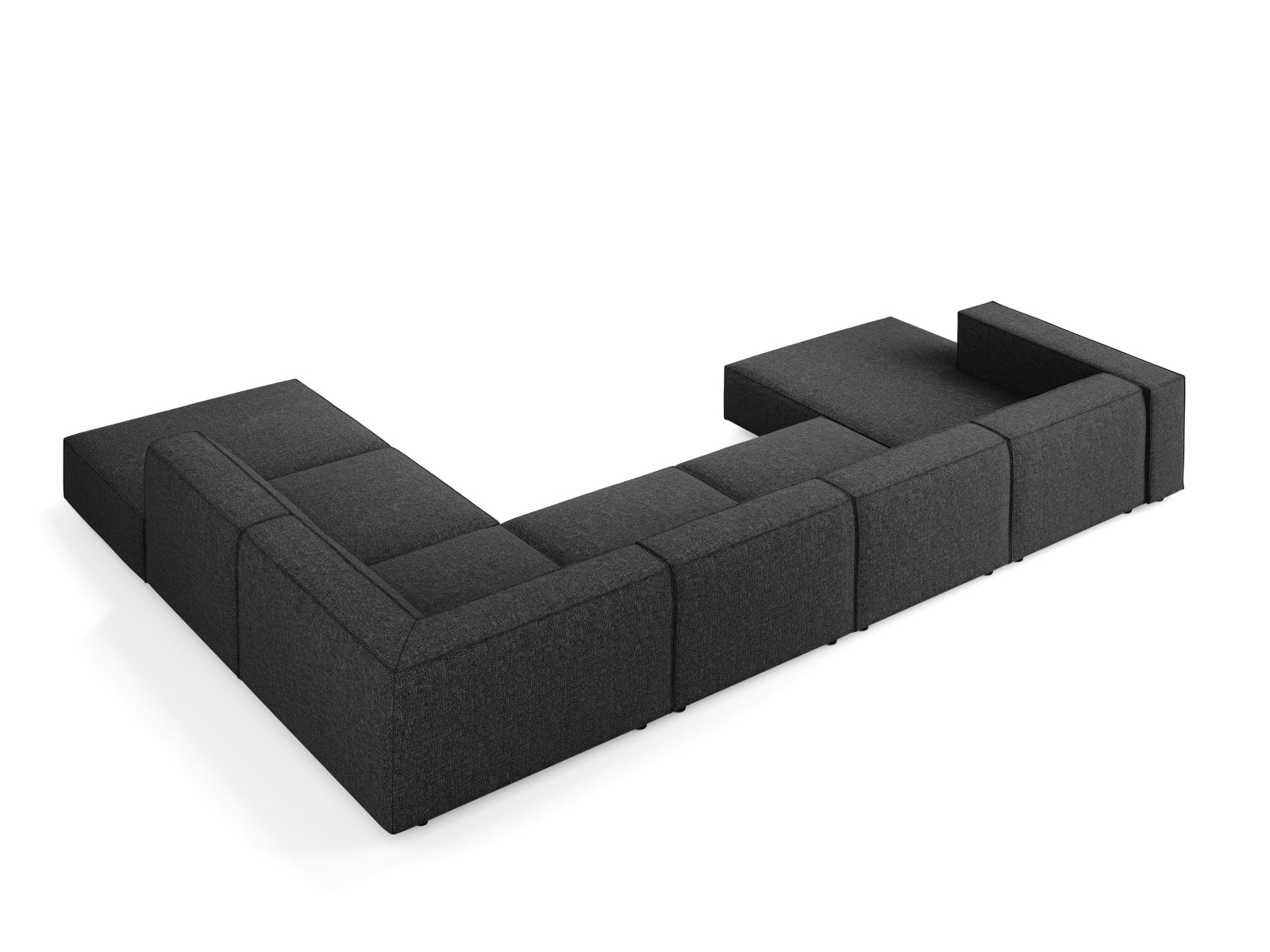 Arendal Panoramic Ecksofa rechts 7 Sitzer in Black präsentiert im Onlineshop von KAQTU Design AG. Ecksofa rechts ist von Cosmopolitan Design