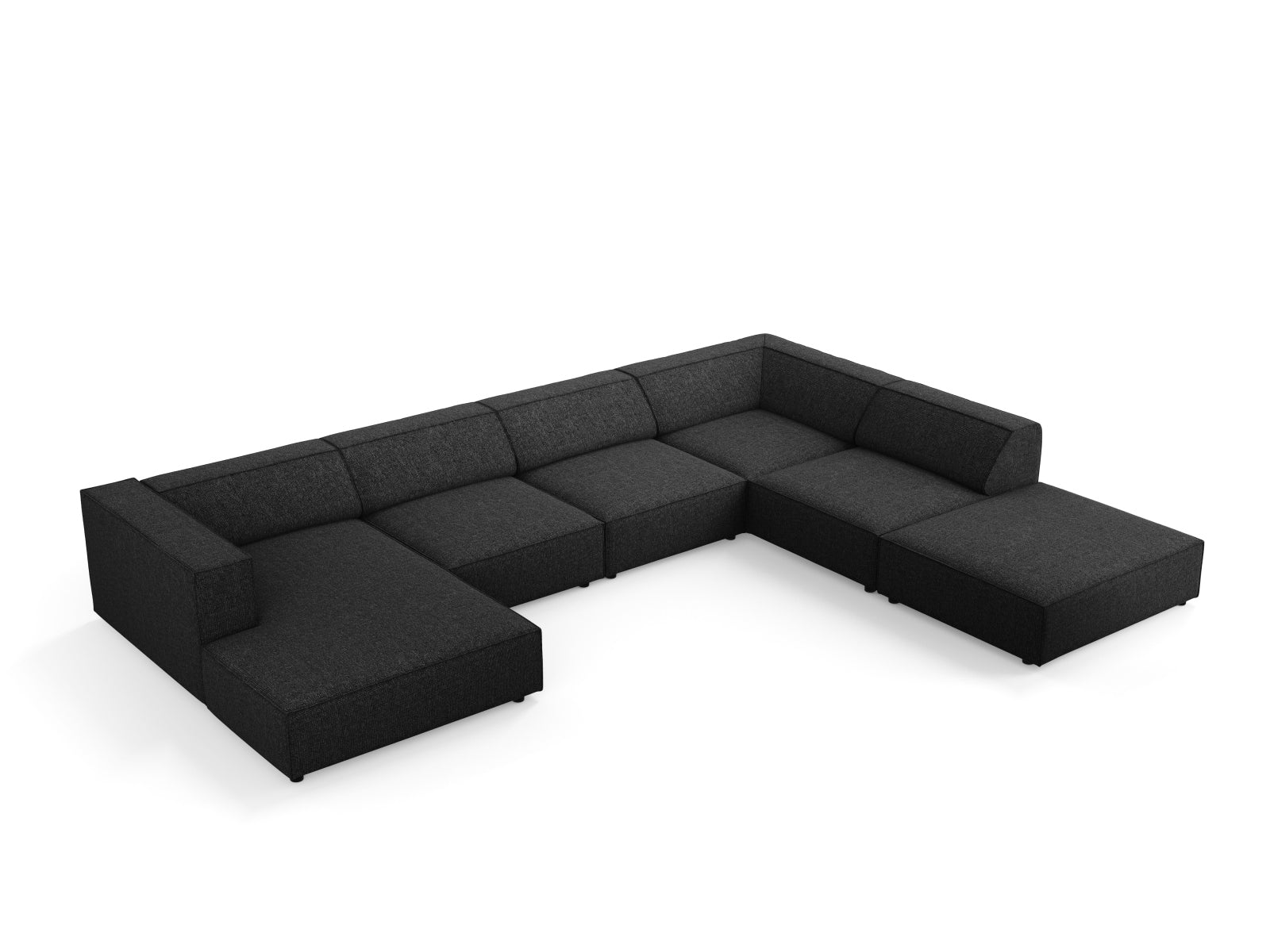 Arendal Panoramic Ecksofa rechts 7 Sitzer in Black präsentiert im Onlineshop von KAQTU Design AG. Ecksofa rechts ist von Cosmopolitan Design