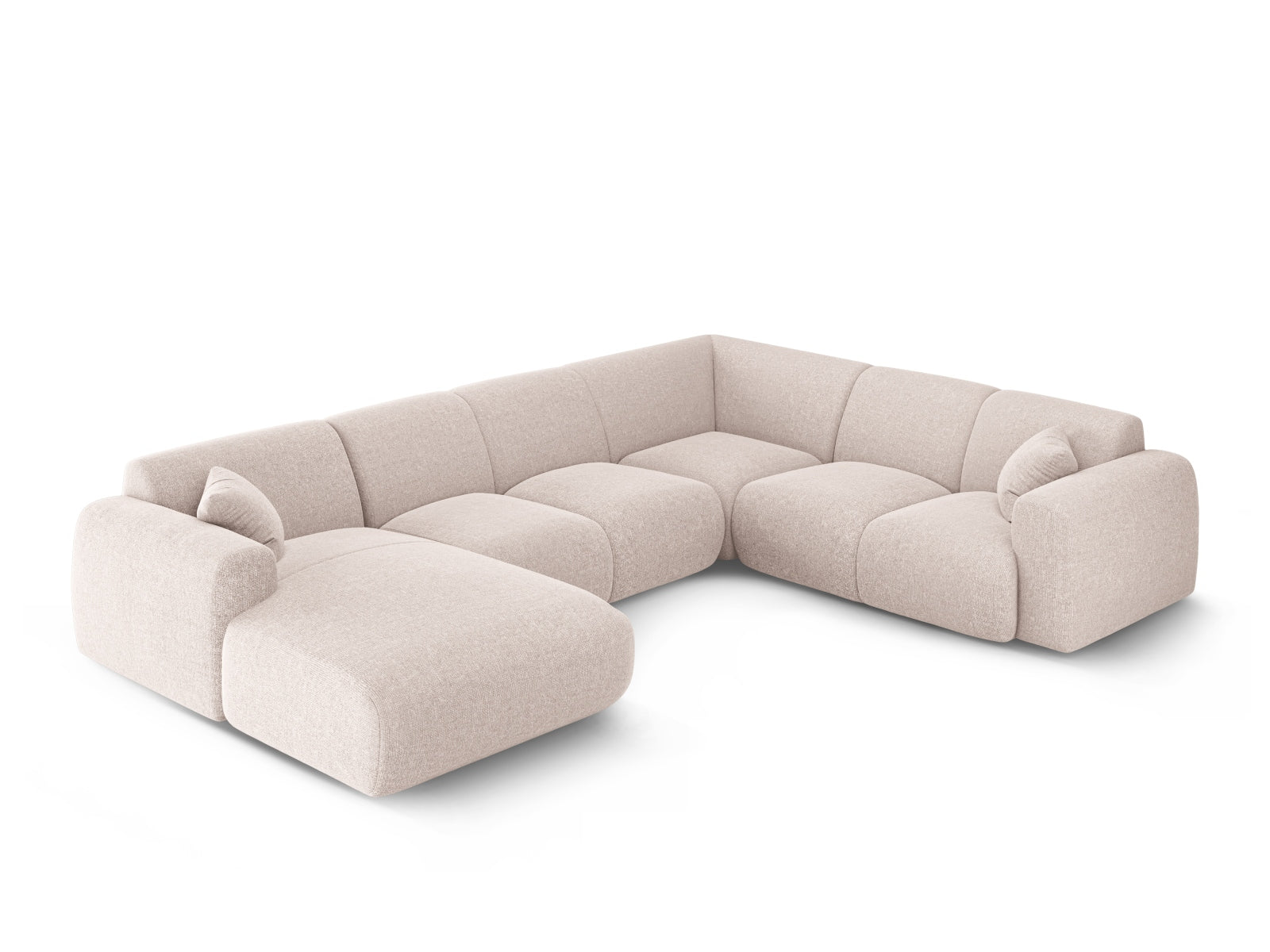 Nolio Panoramic Ecksofa rechts 6 Sitzer 252cm in Beige präsentiert im Onlineshop von KAQTU Design AG. Ecksofa rechts ist von Cosmopolitan Design