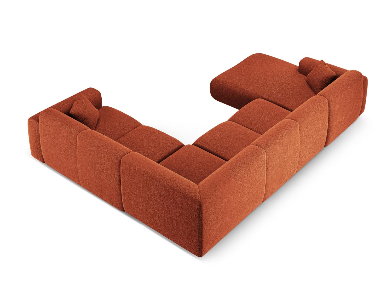 Nolio Panoramic Ecksofa rechts 6 Sitzer 252cm in Terracotta präsentiert im Onlineshop von KAQTU Design AG. Ecksofa rechts ist von Cosmopolitan Design