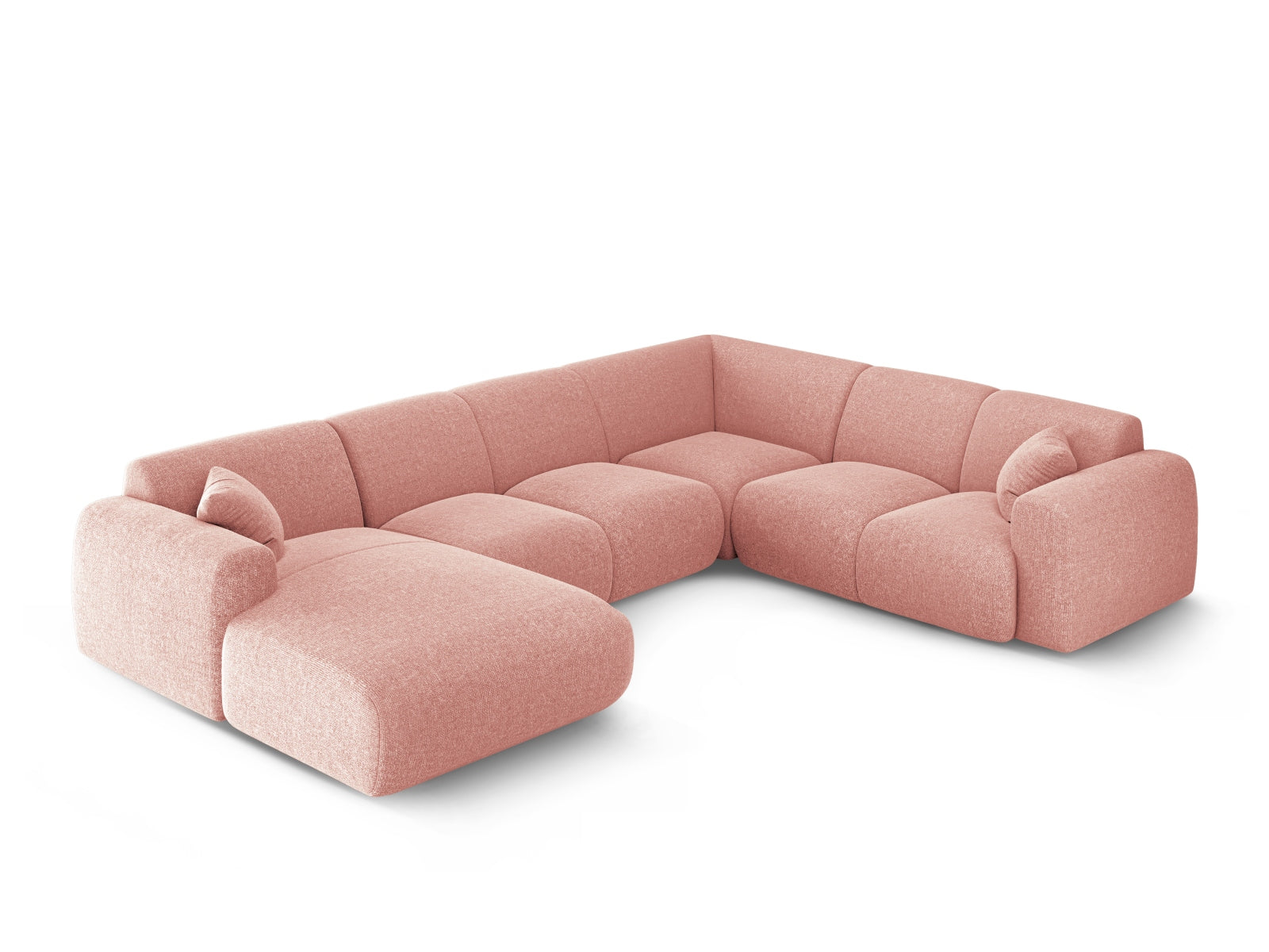 Nolio Panoramic Ecksofa rechts 6 Sitzer 252cm in Pink präsentiert im Onlineshop von KAQTU Design AG. Ecksofa rechts ist von Cosmopolitan Design