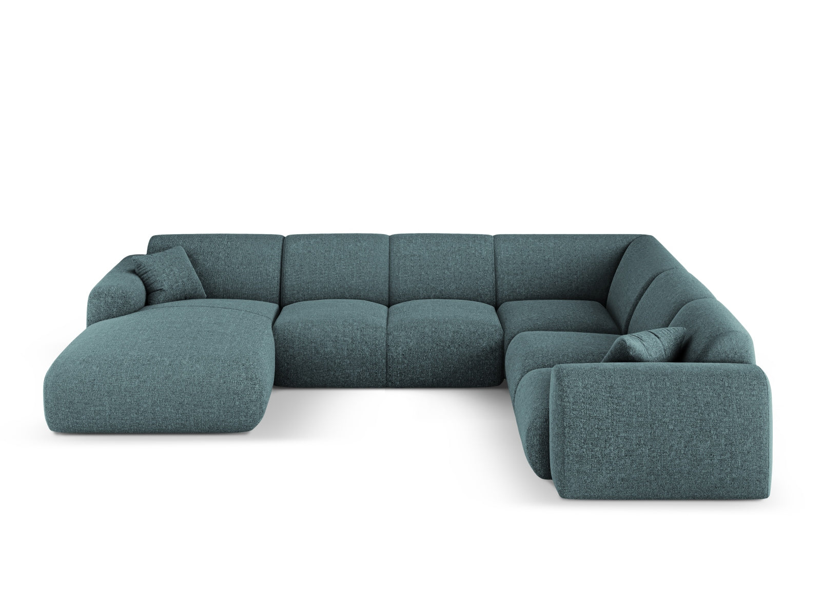 Nolio Panoramic Ecksofa rechts 6 Sitzer 252cm in Petrol-Haga präsentiert im Onlineshop von KAQTU Design AG. Ecksofa rechts ist von Cosmopolitan Design