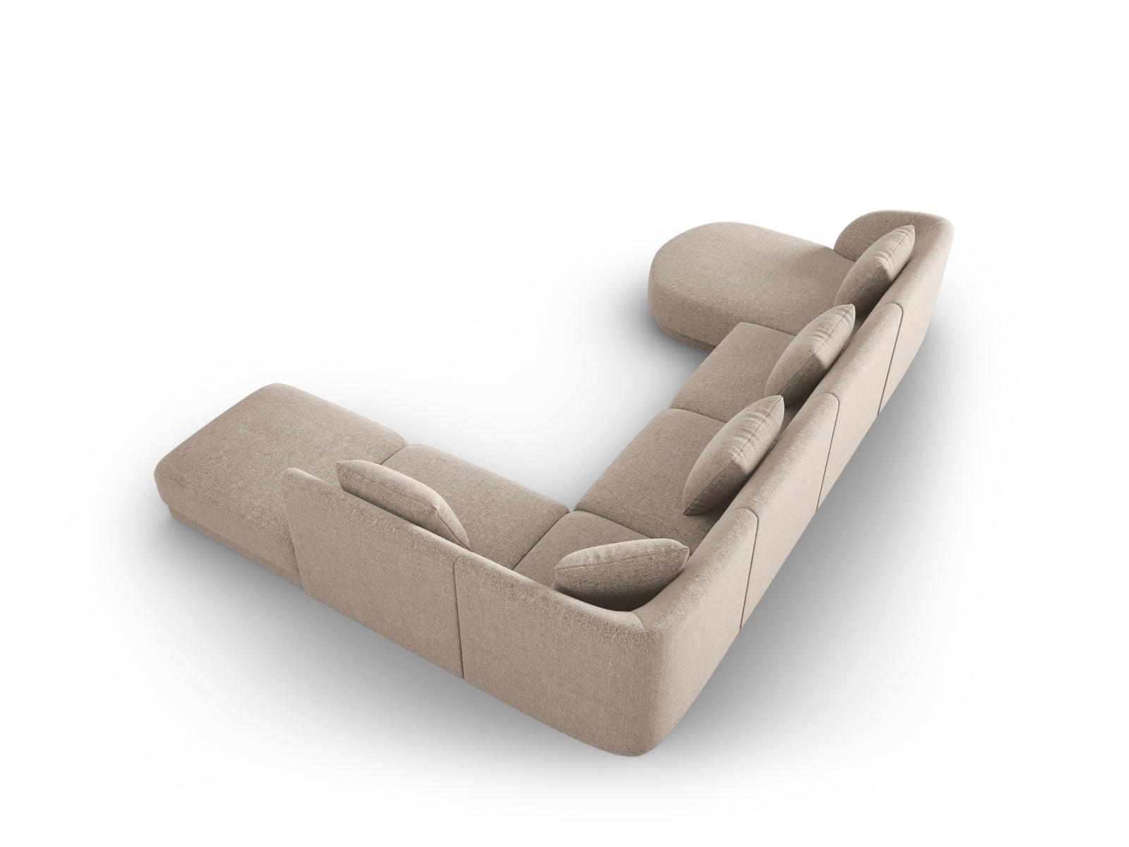 Tulum Panoramic Ecksofa rechts 6 Sitzer 255cm in Beige präsentiert im Onlineshop von KAQTU Design AG. Ecksofa rechts ist von Cosmopolitan Design