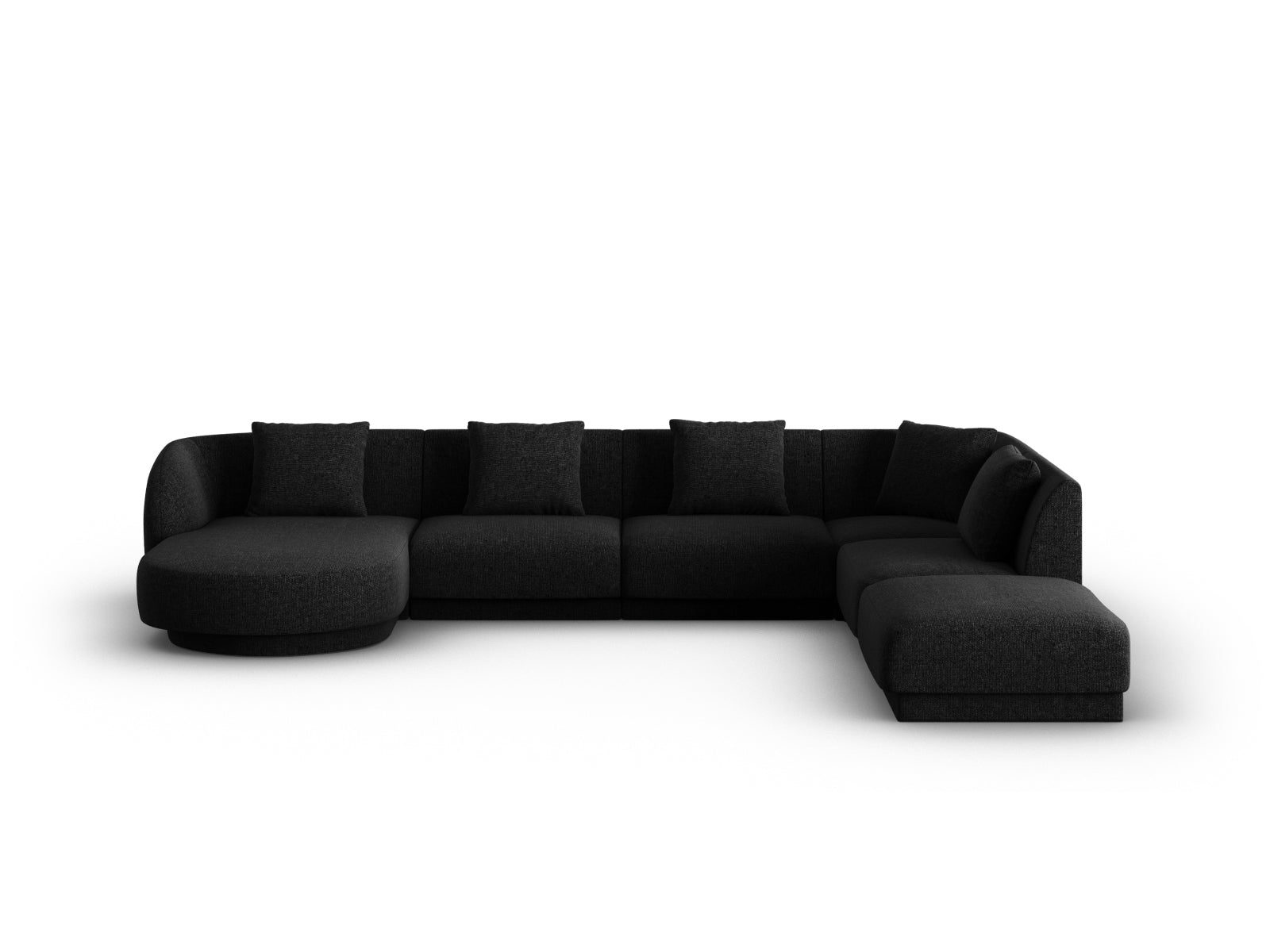 Tulum Panoramic Ecksofa rechts 6 Sitzer 255cm in Black-Haga präsentiert im Onlineshop von KAQTU Design AG. Ecksofa rechts ist von Cosmopolitan Design
