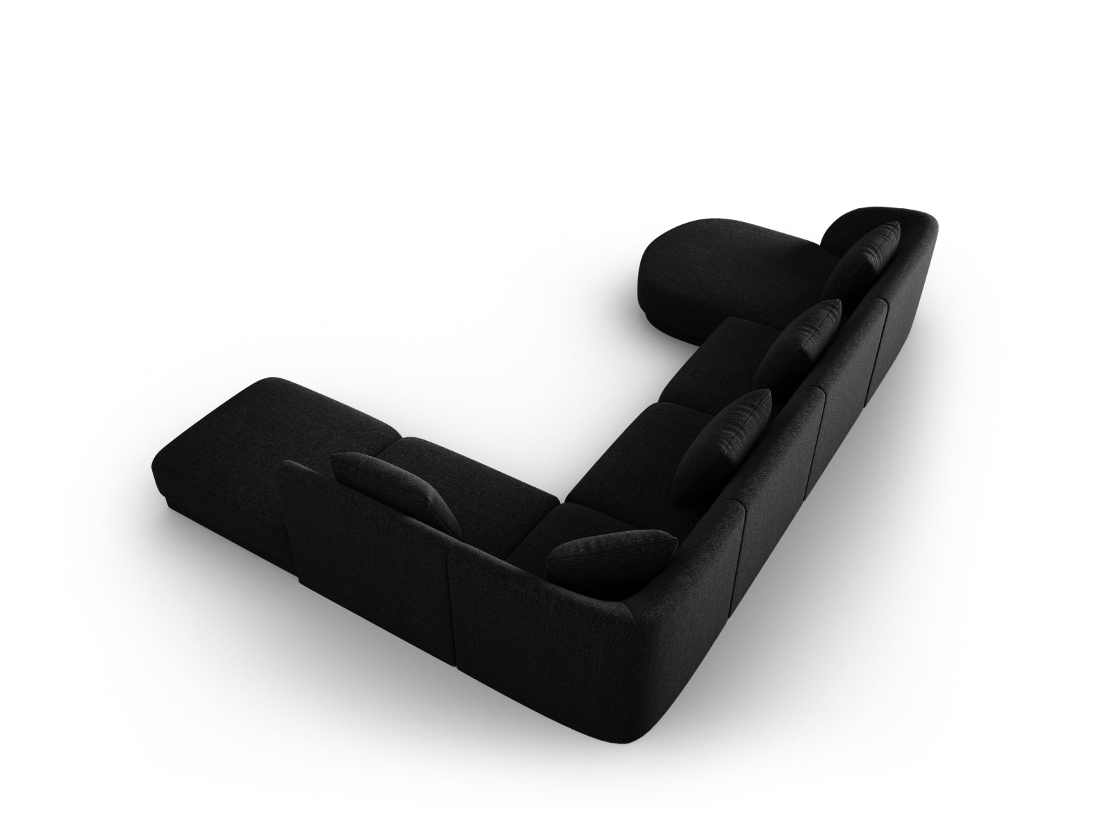 Tulum Panoramic Ecksofa rechts 6 Sitzer 255cm in Black präsentiert im Onlineshop von KAQTU Design AG. Ecksofa rechts ist von Cosmopolitan Design